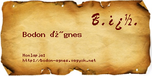 Bodon Ágnes névjegykártya