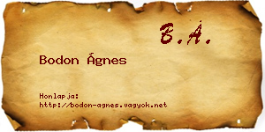 Bodon Ágnes névjegykártya