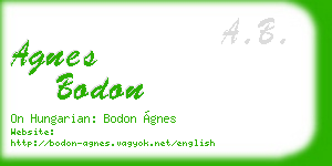 agnes bodon business card