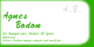 agnes bodon business card